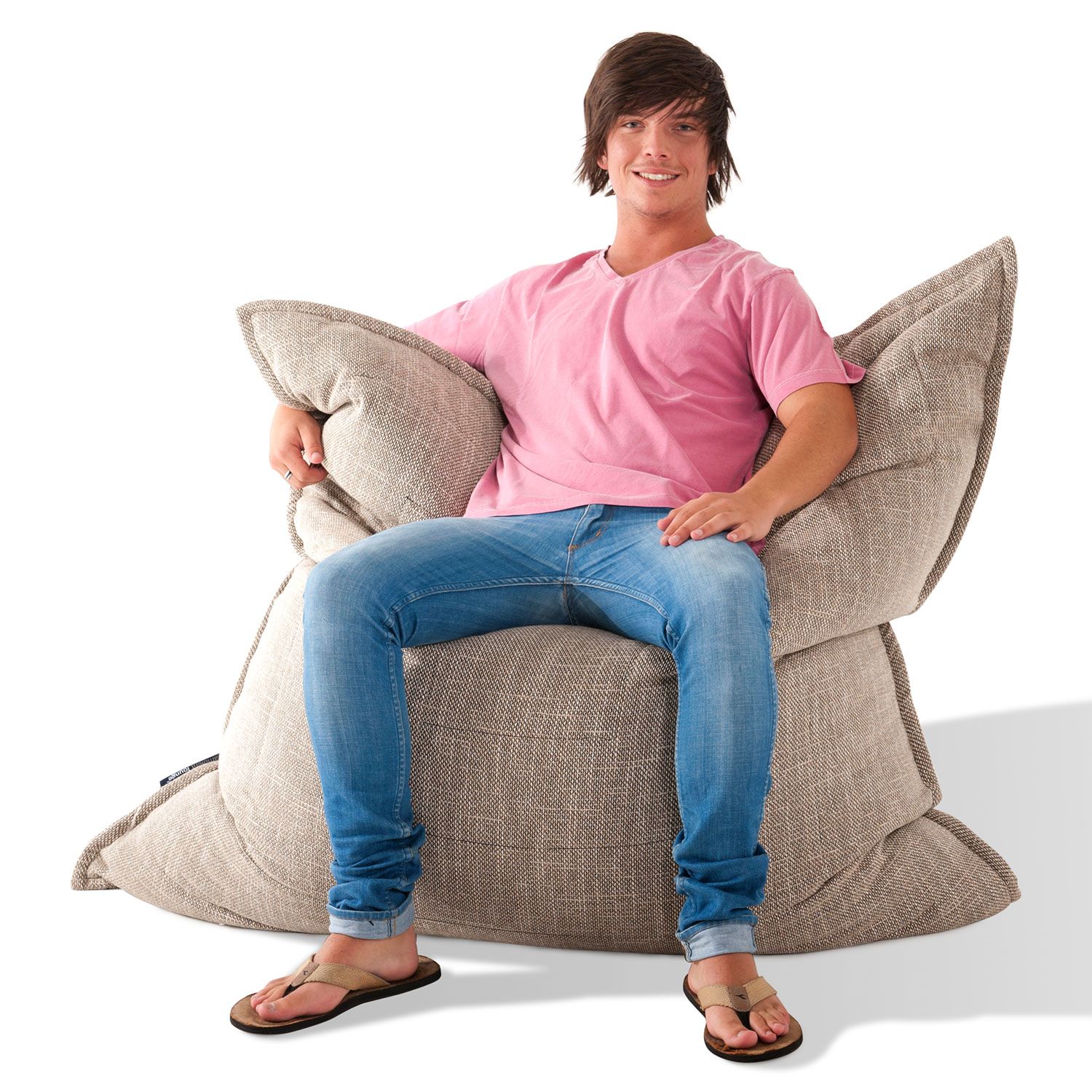 Напольная подушка Zen Lounger™ - Eco Weave (бежевая) | Большая подушка ...