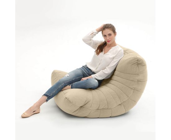 Бескаркасное кресло Acoustic Sofa™ - Eco Weave (бежевый велюр) - купить  анатомическое лаунж кресло по цене 22 871₽