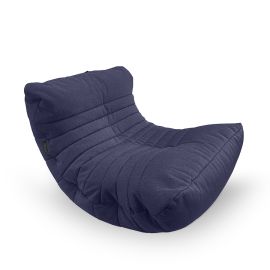 Бескаркасное кресло Acoustic Sofa в жаккарде Blue Jazz – фронтальный видЭлегантное кресло мешок Ambient Lounge Blue Jazz в интерьере