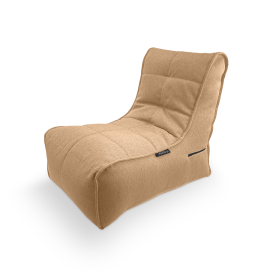 Бескаркасное кресло Evolution Sofa в жаккарде Eco Weave (натуральное плетение) - фронтальный вид с высокой спинкой