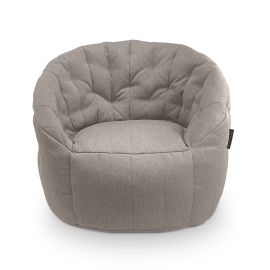 купить широкое бескаркасное кресло Butterfly Sofa в жаккарде светло серого цвета ambient lounge