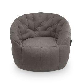 купить бескаркасное лаунж  кресло Butterfly Sofa™ - Luscious Grey (серое) в жаккарде