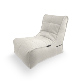 Бескаркасное кресло Evolution Sofa в жаккарде Tundra Spring (белый) - фронтальный вид на светлом фоне