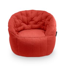 Купить бескаркасное лаунж кресло Butterfly Sofa в красном цвете Wildberry Deluxe (Жаккард)