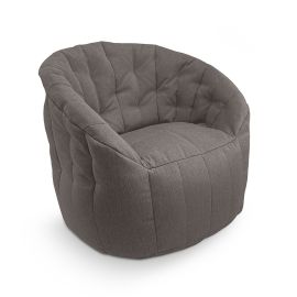 купить бескаркасное лаунж  кресло Butterfly Sofa™ - Luscious Grey (серое) в жаккарде