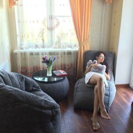 Серый комплект бескаркасной мебели