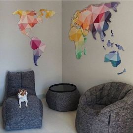 Серый комплект бескаркасной мебели