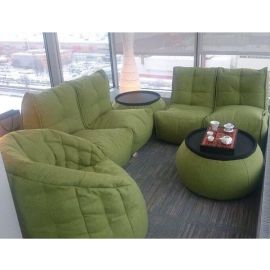 купить широкое кресло и пуф