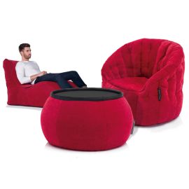 Красный комплект бескаркасной мебели