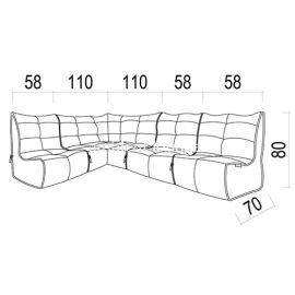 Mod4 L Sofa - Black Sapphire (Sofa Weave), Цвет: Black Sapphire, Категория ткани: Sofa Weave, изображение 2