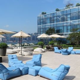 кресло мешок для улицы серого цвета