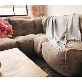 купить плед из шерсти мериноса кремовый