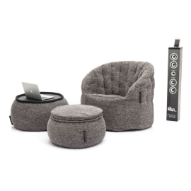 Серый комплект бескаркасной мебели