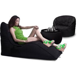 Черный комплект бескаркасной мебели