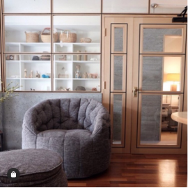 купить пуф бескаркасное кресло серого цвета