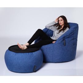 Дизайнерское бескаркасное кресло Butterfly Sofa™ - Blue Jazz (синее)