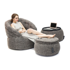 Серый комплект бескаркасной мебели