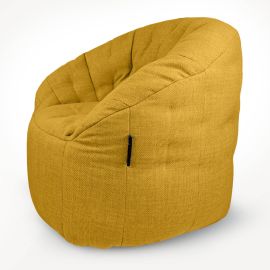 купить полукруглое бескаркасное кресло Butterfly Sofa Yellow Shine желтое