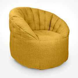 купить бескаркасное кресло с подлокотниками Butterfly Sofa Yellow Shine желтое