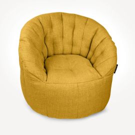 купить бескаркасное кресло с высокой спинкой Butterfly Sofa Yellow Shine желтое