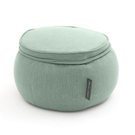 купить бескаркасный пуфик оттоманка под ноги в серо-зеленом цвете