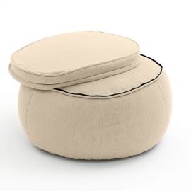 купить бескаркасный пуфик бежевого цвета шенилл