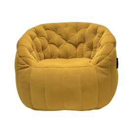 купить мягкое бескаркасное кресло для чтения Butterfly Sofa Yellow Shine желтое