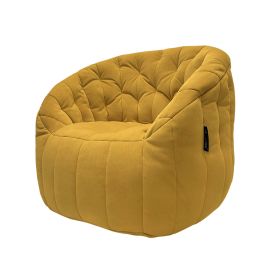 купить удобное бескаркасное кресло для чтения Butterfly Sofa Yellow Shine желтое