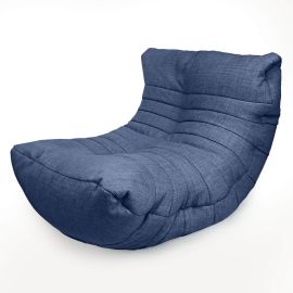 Бескаркасное кресло Acoustic Sofa™ - Blue Jazz (синее) рогожка