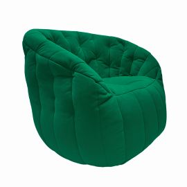 Широкое бескаркасное кресло Butterfly Sofa Forest Green (изумрудное)