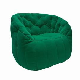 Широкое бескаркасное кресло Butterfly Sofa Forest Green (изумрудное)