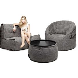 Серый комплект бескаркасной мебели