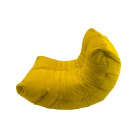 Купить желтое бескаркасное кресло кокон велюр