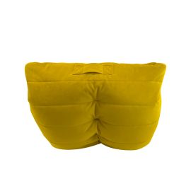 Купить желтое бескаркасное кресло кокон велюр