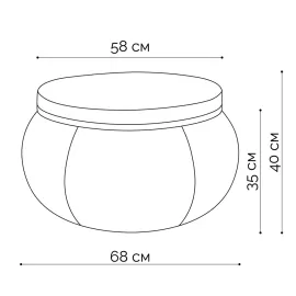 Wing Ottoman (Оксфорд, Navy Sky), Цвет: Navy Sky, Категория ткани: Оксфорд, изображение 4