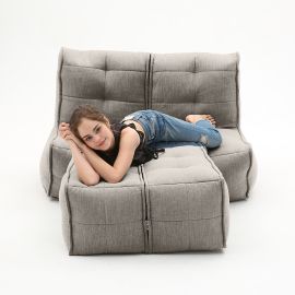 Twin Couch Deluxe - Keystone Grey (Шенилл), Цвет: Keystone Grey, Категория ткани: Шенилл, изображение 4
