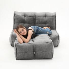 Twin Couch Deluxe - Luscious Grey (Шенилл), Цвет: Luscious Grey, Категория ткани: Шенилл, изображение 4