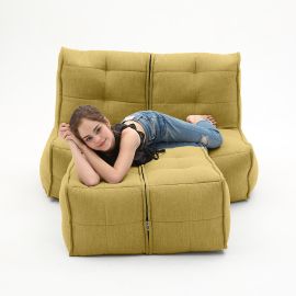 Twin Couch Deluxe - Yellow Shine  (Шенилл), Цвет: Yellow Shine, Категория ткани: Шенилл, изображение 4