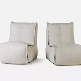 Twin Couch - Infinity White (Букле), Цвет: Infinity White, Категория ткани: Букле, изображение 2