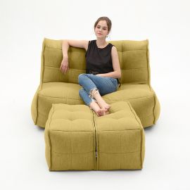 Twin Couch Deluxe - Yellow Shine  (Шенилл), Цвет: Yellow Shine, Категория ткани: Шенилл, изображение 6