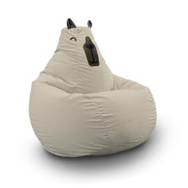 Кресло мешок Bean Bag - Капибара 4XL Eco Weave (велюр, бежевый)