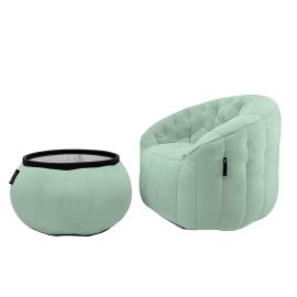 Купить бескаркасную мебель кресло и столик Cove Package - Pepper Mint (серо-зеленый велюр)