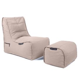 Кресло мешок и пуфик под ноги Evolution Chaise™ - Thermo Beige (Оксфорд бежевый)