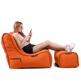 Кресло мешок и пуфик под ноги Evolution Chaise™ - Desert Sunset (Оксфорд оранжевый)