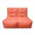 Модульный диван Twin Couch терракотового цвета в собранном виде