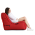 Бескаркасное кресло для сада Evolution Sofa™ - Crimson Vibe (красный), Цвет: Crimson Vibe, Категория ткани: Оксфорд, изображение 2