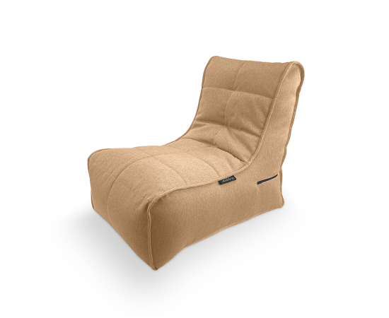 Бескаркасное кресло Evolution Sofa в жаккарде Eco Weave (натуральное плетение) - фронтальный вид с высокой спинкой