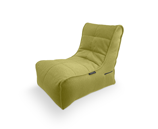 Бескаркасное кресло Evolution Sofa в жаккарде Lime Citrus (лаймовый) - вид спереди на нейтральном фоне