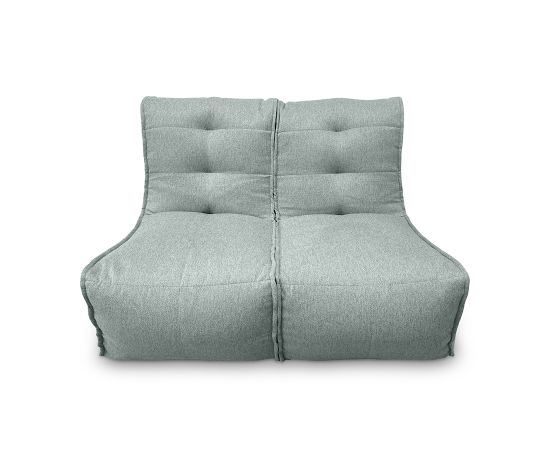 Модульный диван Twin Couch серо-зелёного цвета в собранном виде