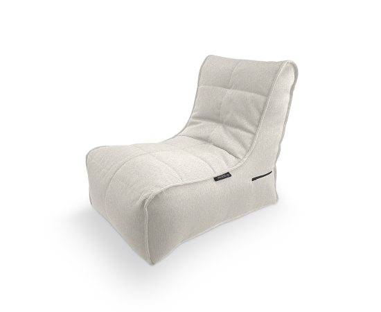 Бескаркасное кресло Evolution Sofa в жаккарде Tundra Spring (белый) - фронтальный вид на светлом фоне